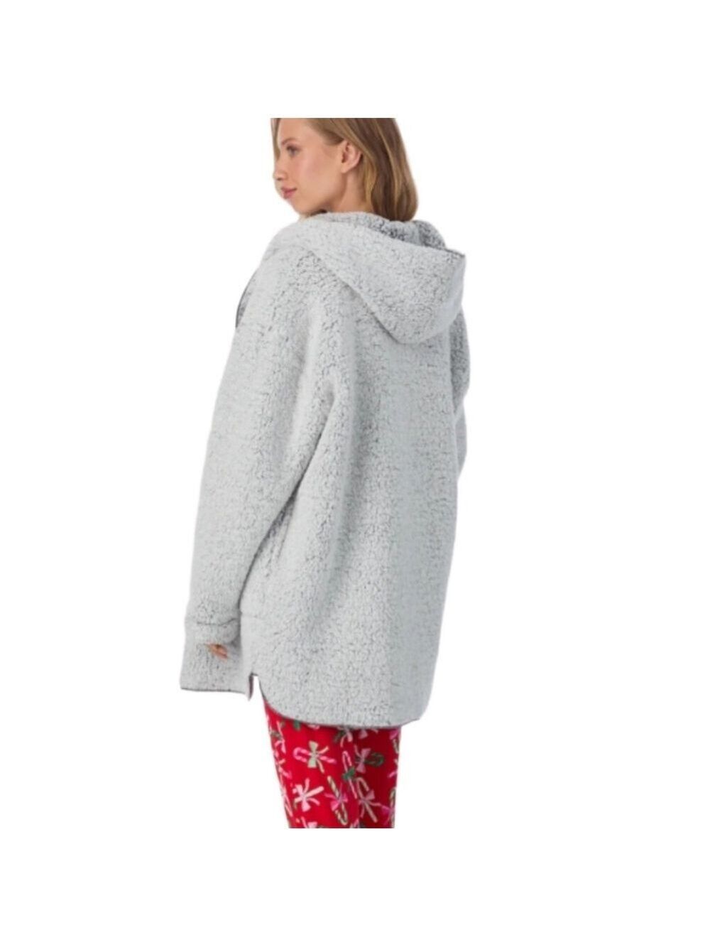 ROOM SERVICE ULTRA SOFT COZY CARDIGAN ROBE LOUNGEWEAR GRAY SMALL MEDIUM NWT - Picture 4 of 11
